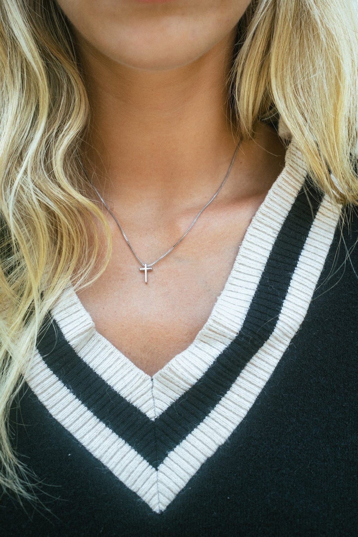 Kreuz-Halskette Silber Choker