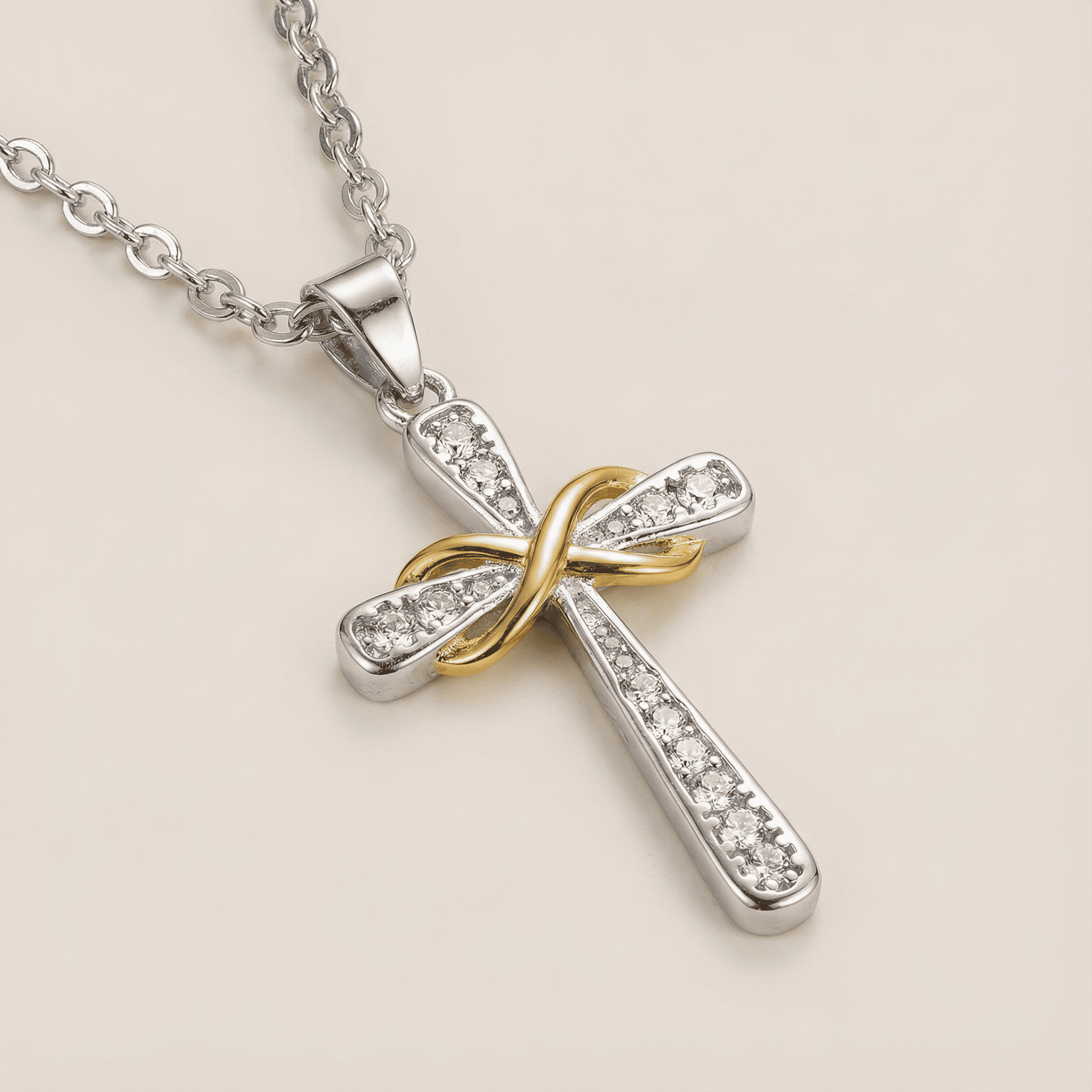Bicolor Kreuzkette mit Unendlichkeits-Symbol