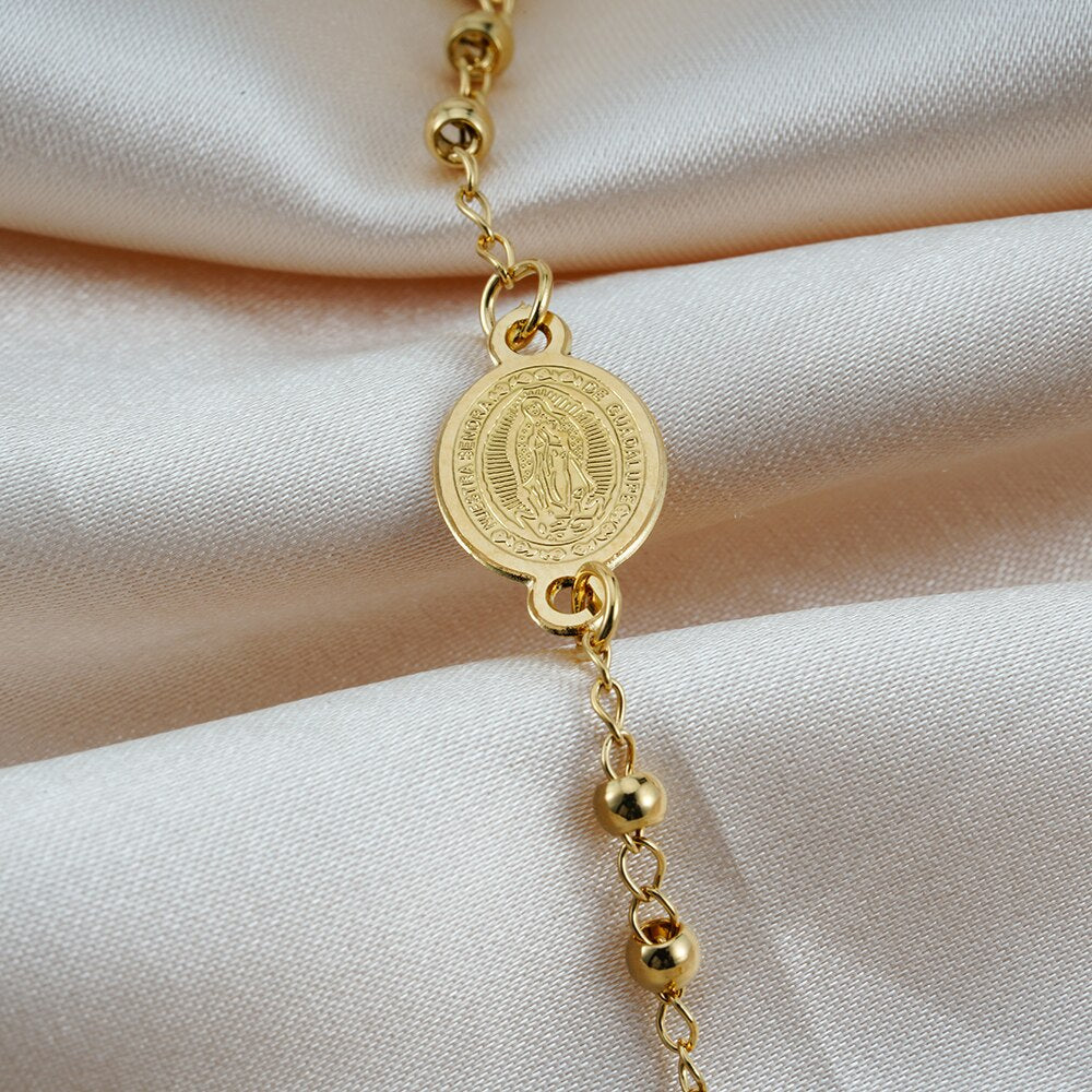 Vergoldetes Rosenkranz-Armband