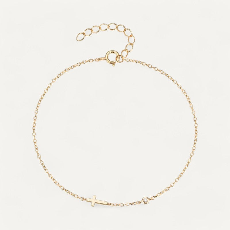 Kreuzarmband mit Edelstein