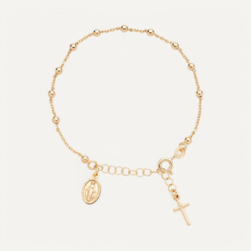 Armband mit Kreuz und Jungfrau Maria