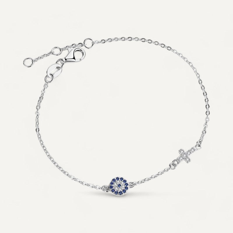 Armband mit Kreuz und Nazar-Amulett (Böser Blick)