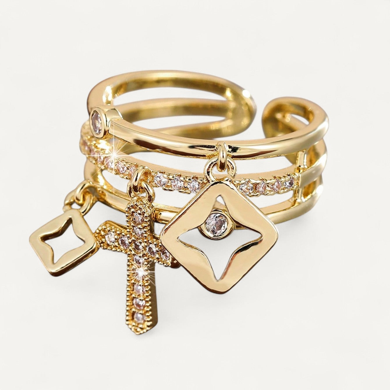 Ring Kreuz Charms Eleganz