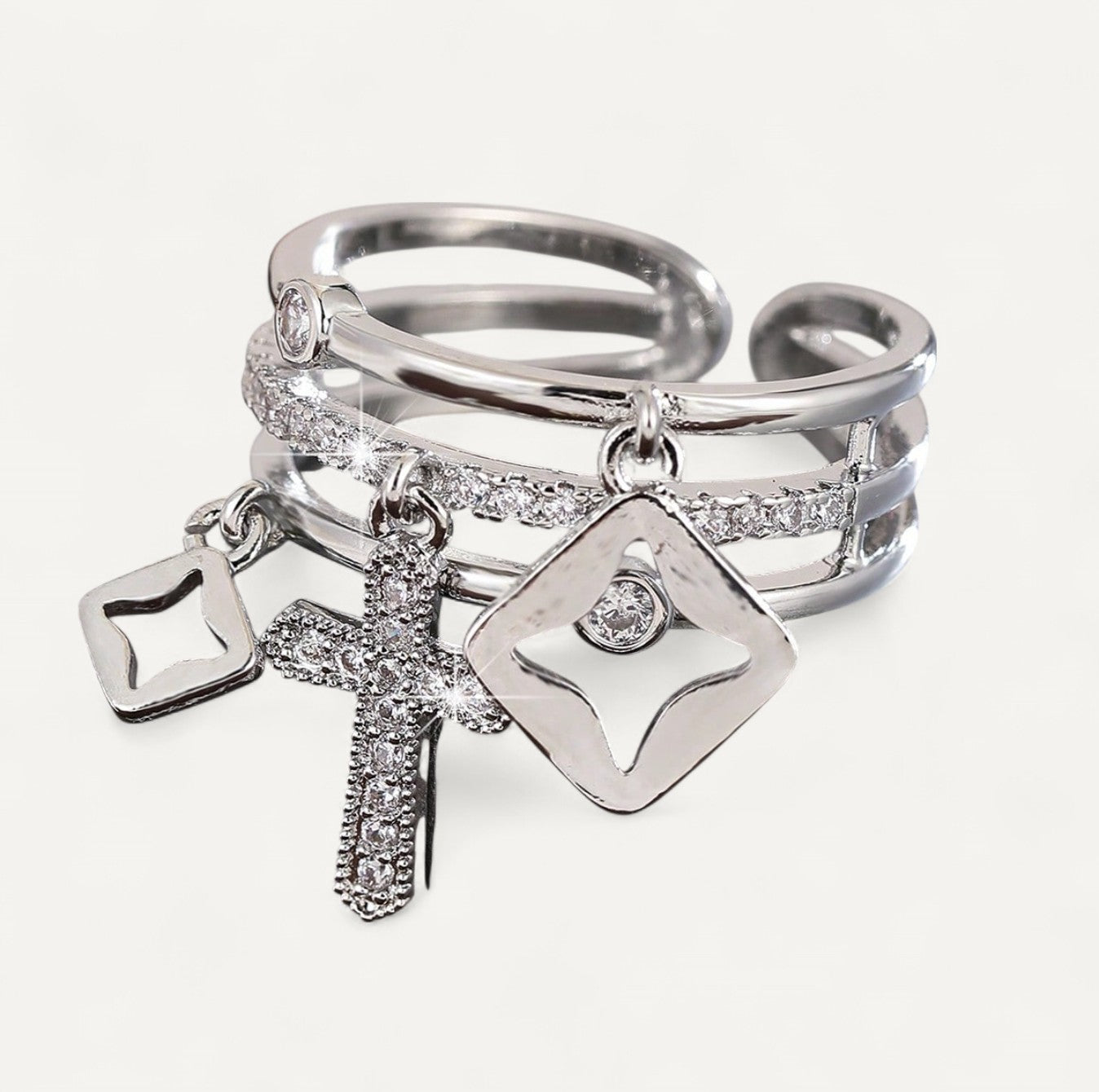 Ring Kreuz Charms Eleganz