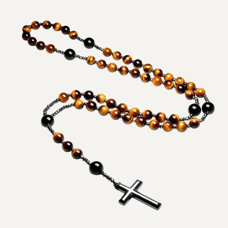 Rosenkranz aus natürlichen Steinen für Herren