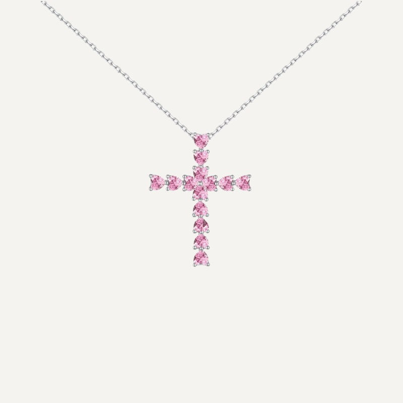 Kreuzhalskette mit strahlendem Roségold