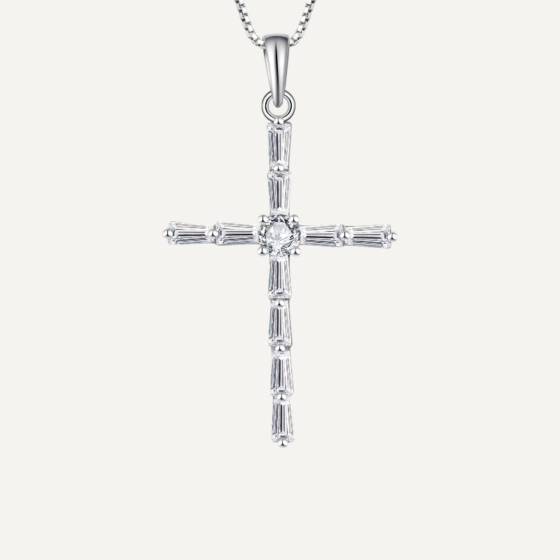 Damen-Kreuz-Halskette mit Kristallen