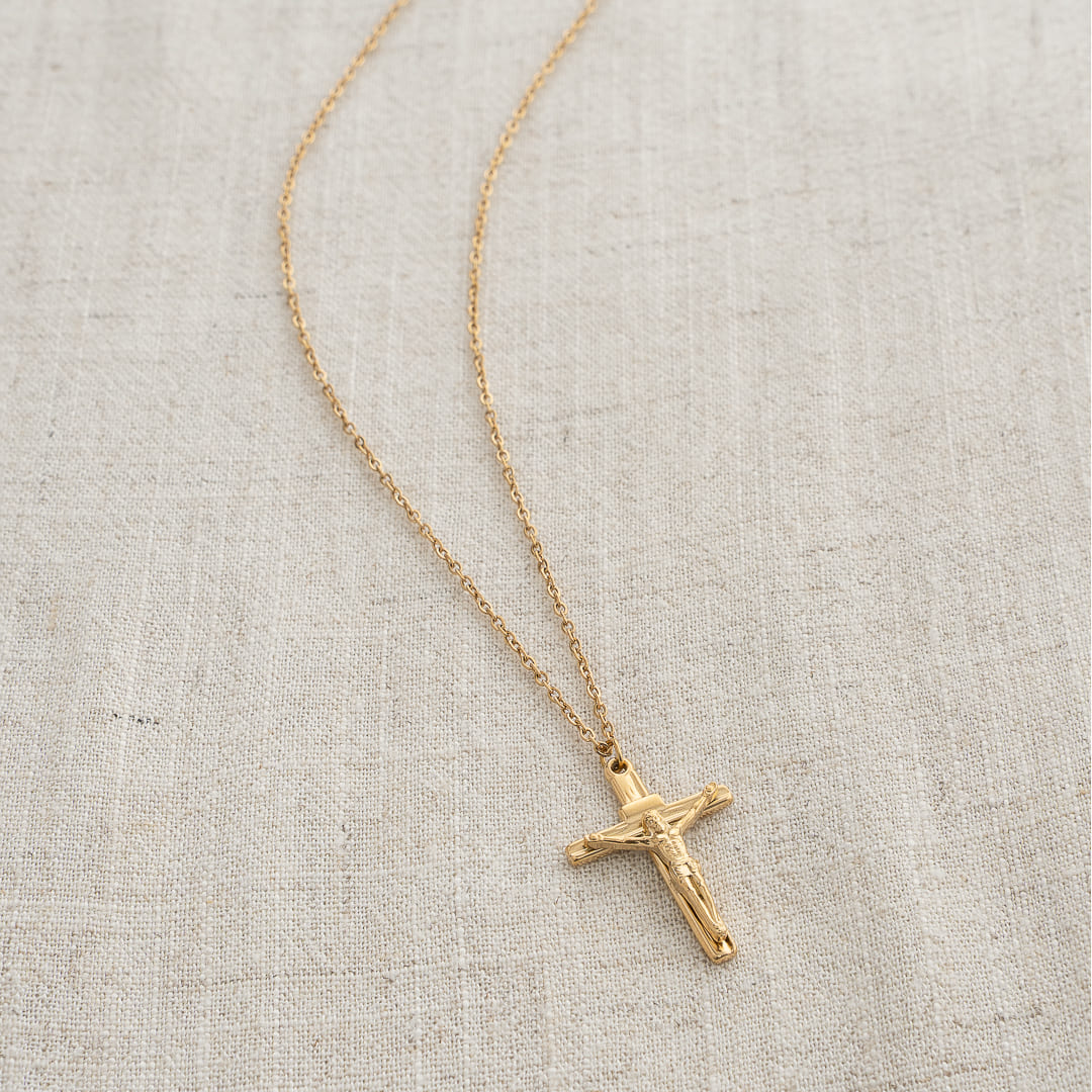 Damen-Kreuz-Halskette mit Christusmotiv
