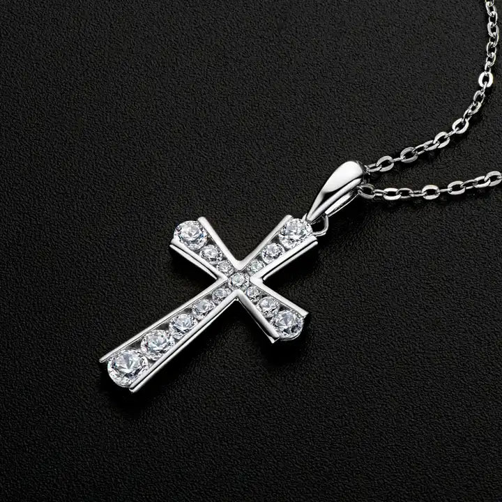 Luminöses Kreuz-Halskette aus 925er Silber