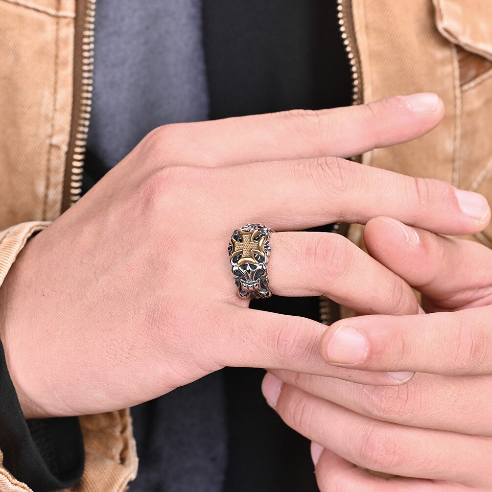 Malteserkreuz Ring für Herren