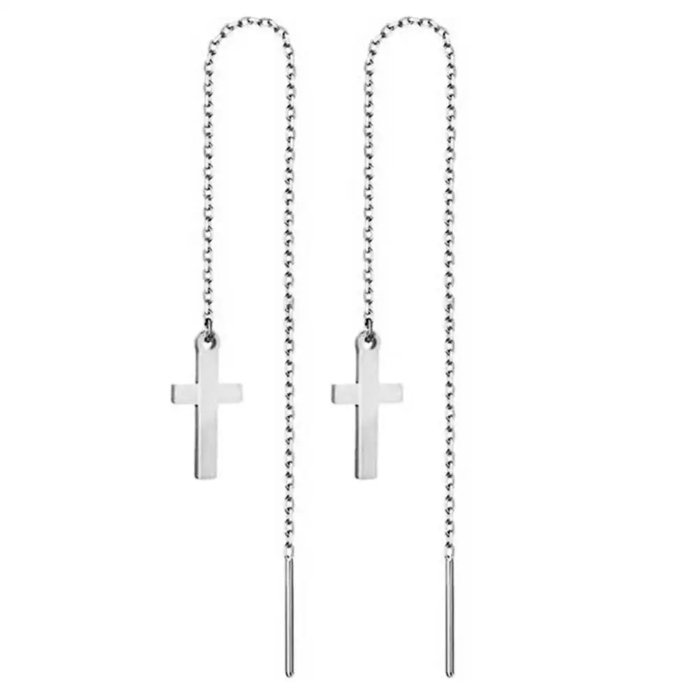 Kreuz Ohrringe mit Kette