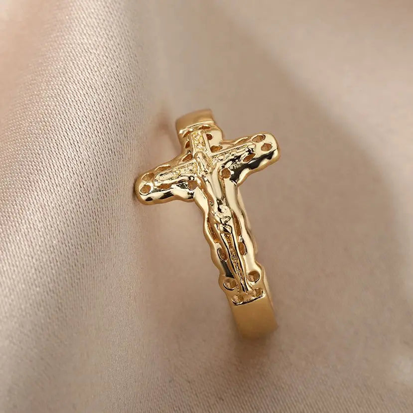 Verstellbarer Jesus Kreuzring