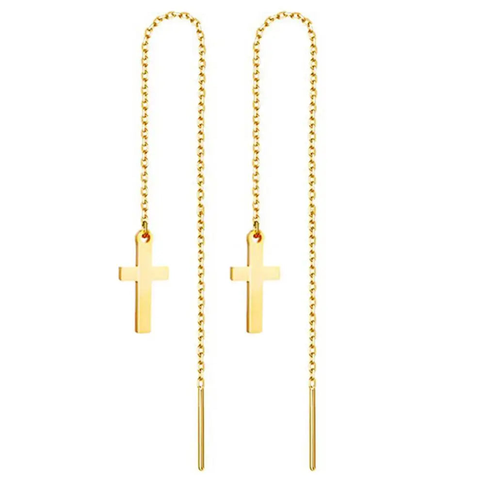 Kreuz Ohrringe mit Kette
