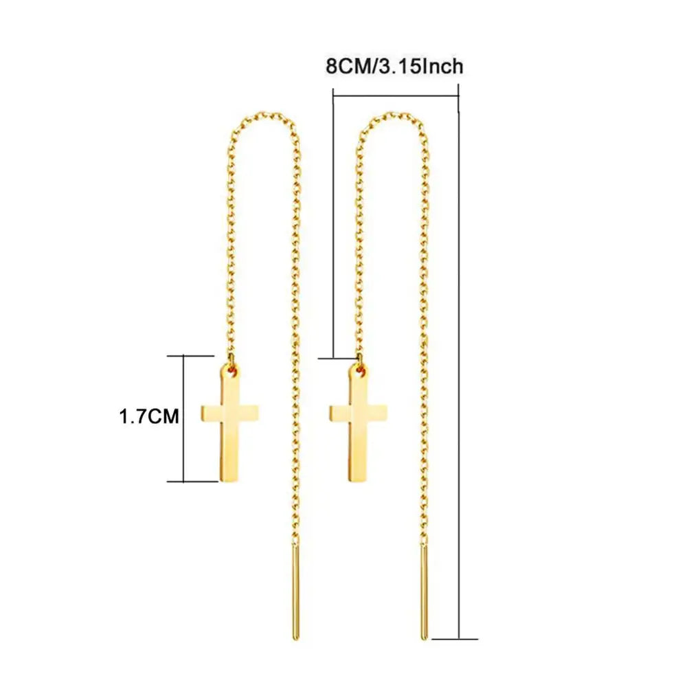 Kreuz Ohrringe mit Kette