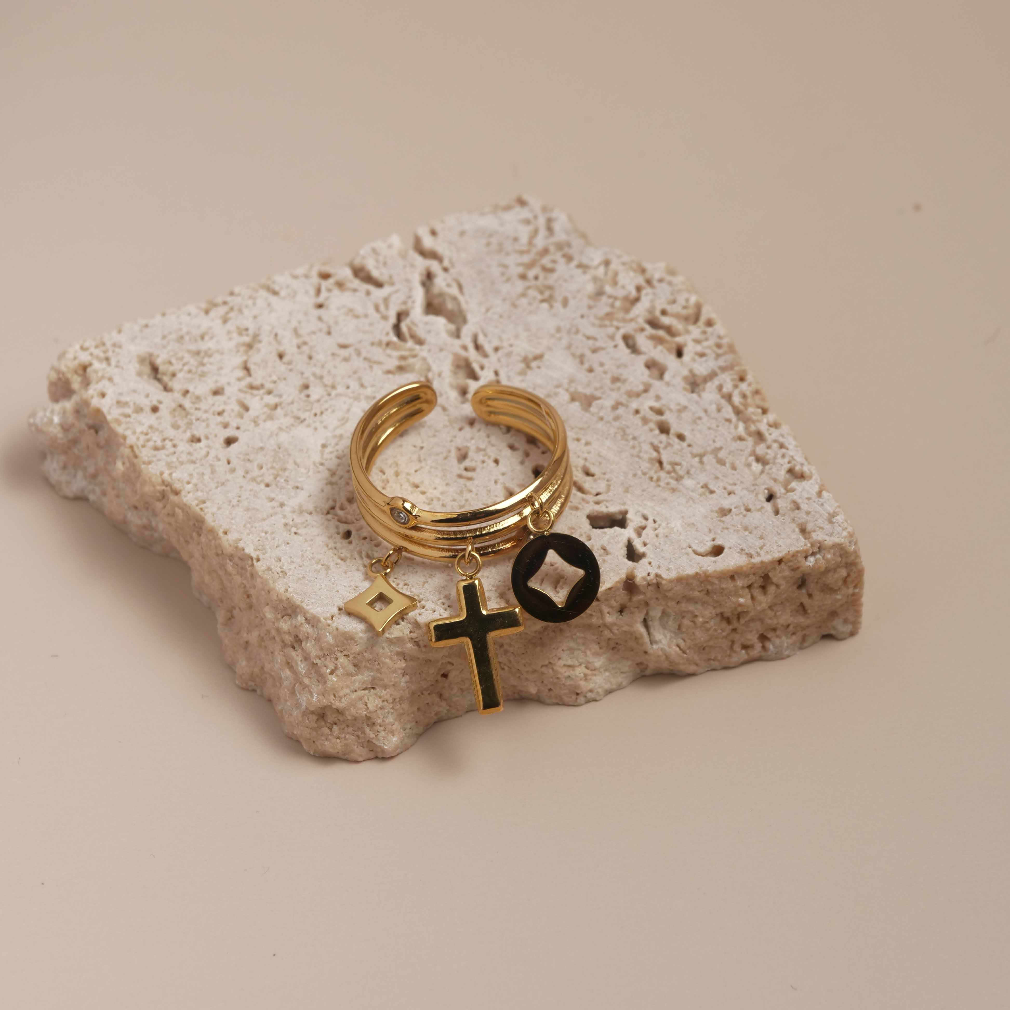 Ring Kreuz Charms Eleganz