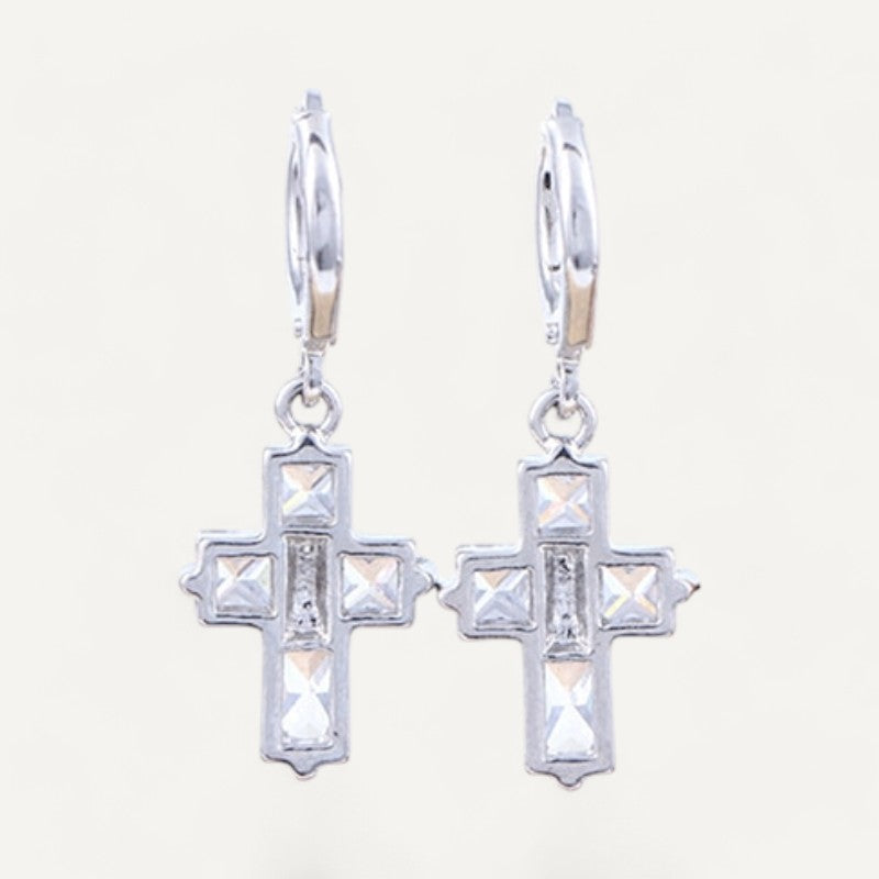 Kleine Hängende Kreuz-Ohrringe