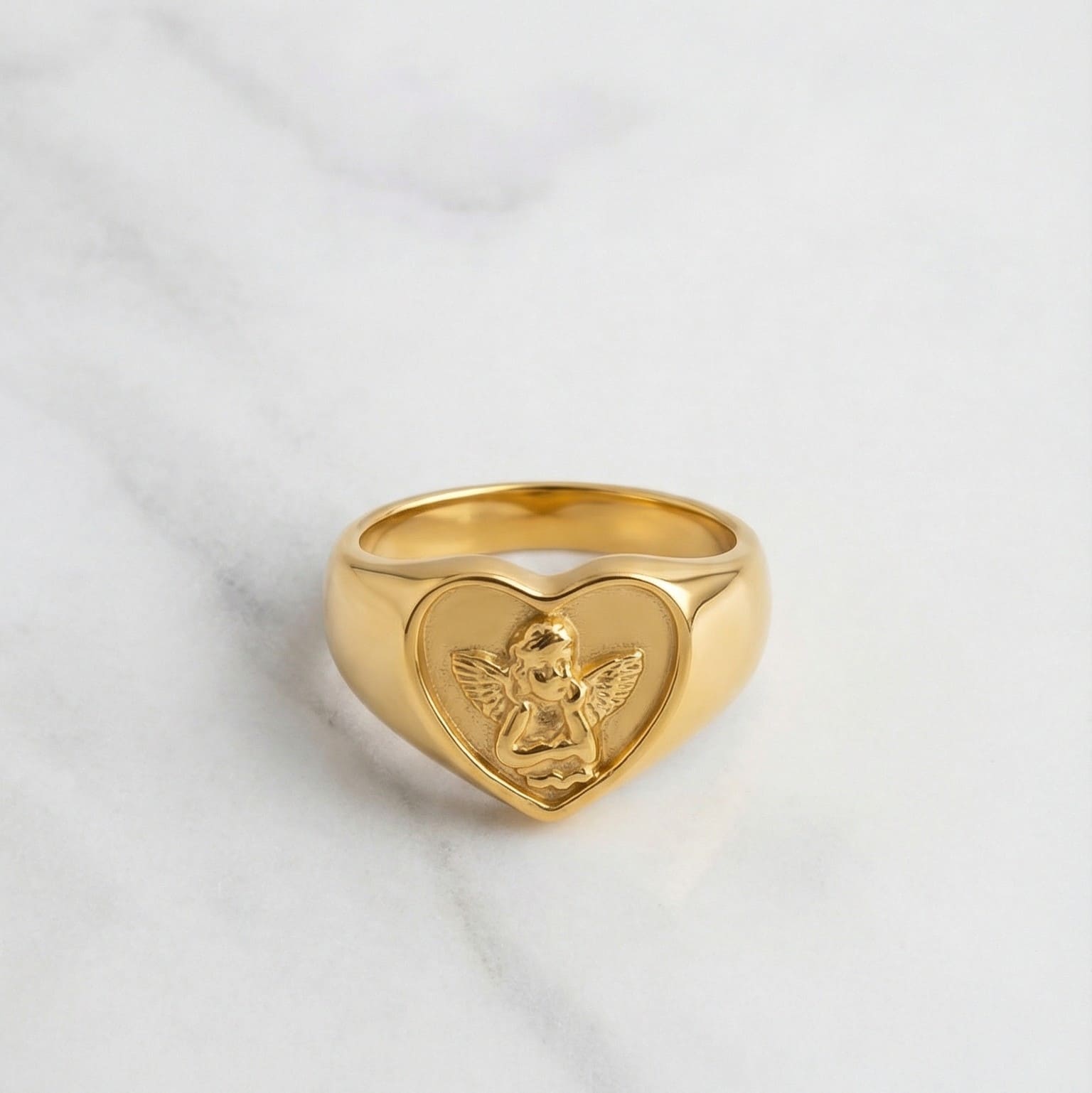 Kreuz Ring Schutzengel Herz