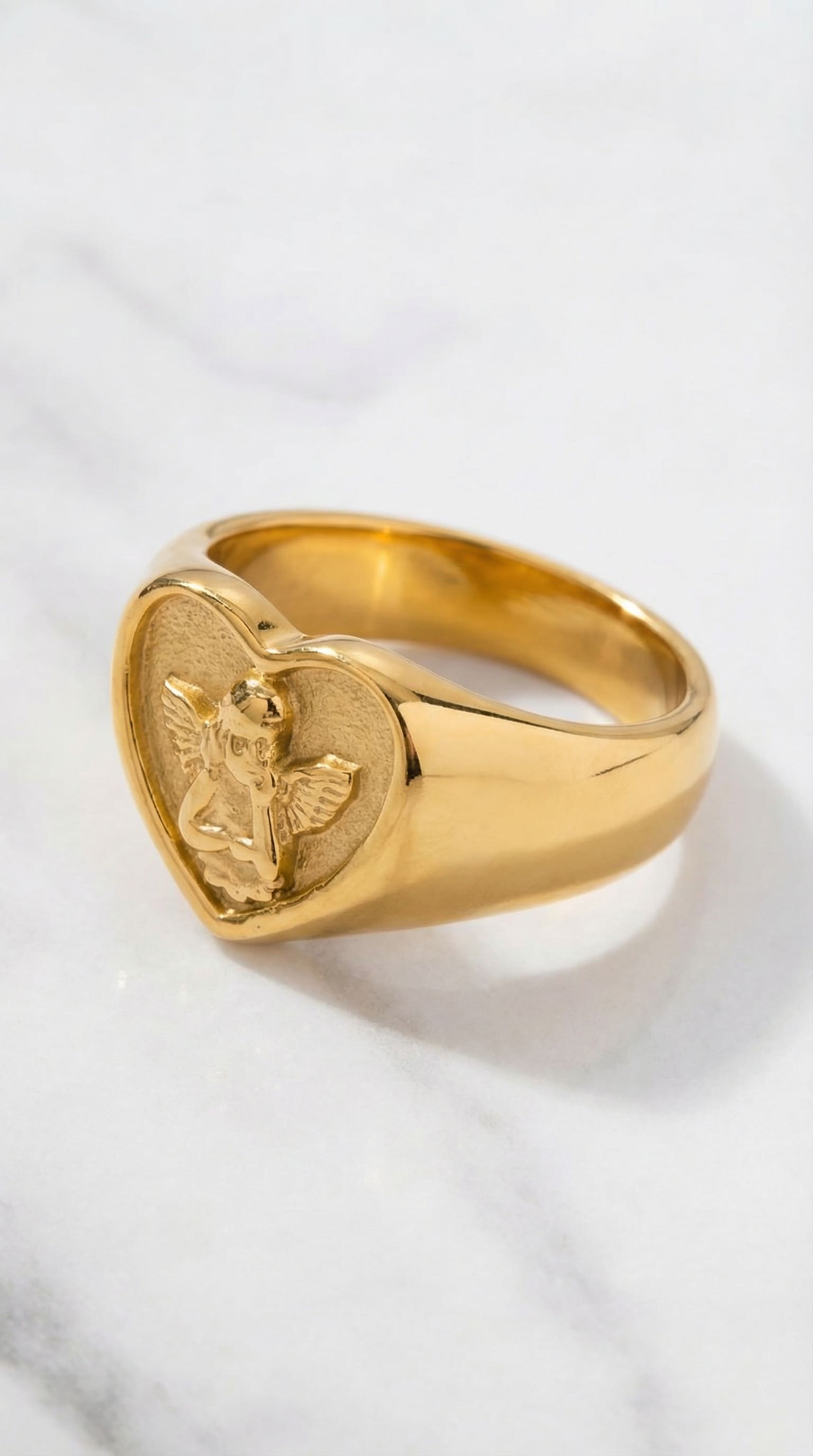 Kreuz Ring Schutzengel Herz
