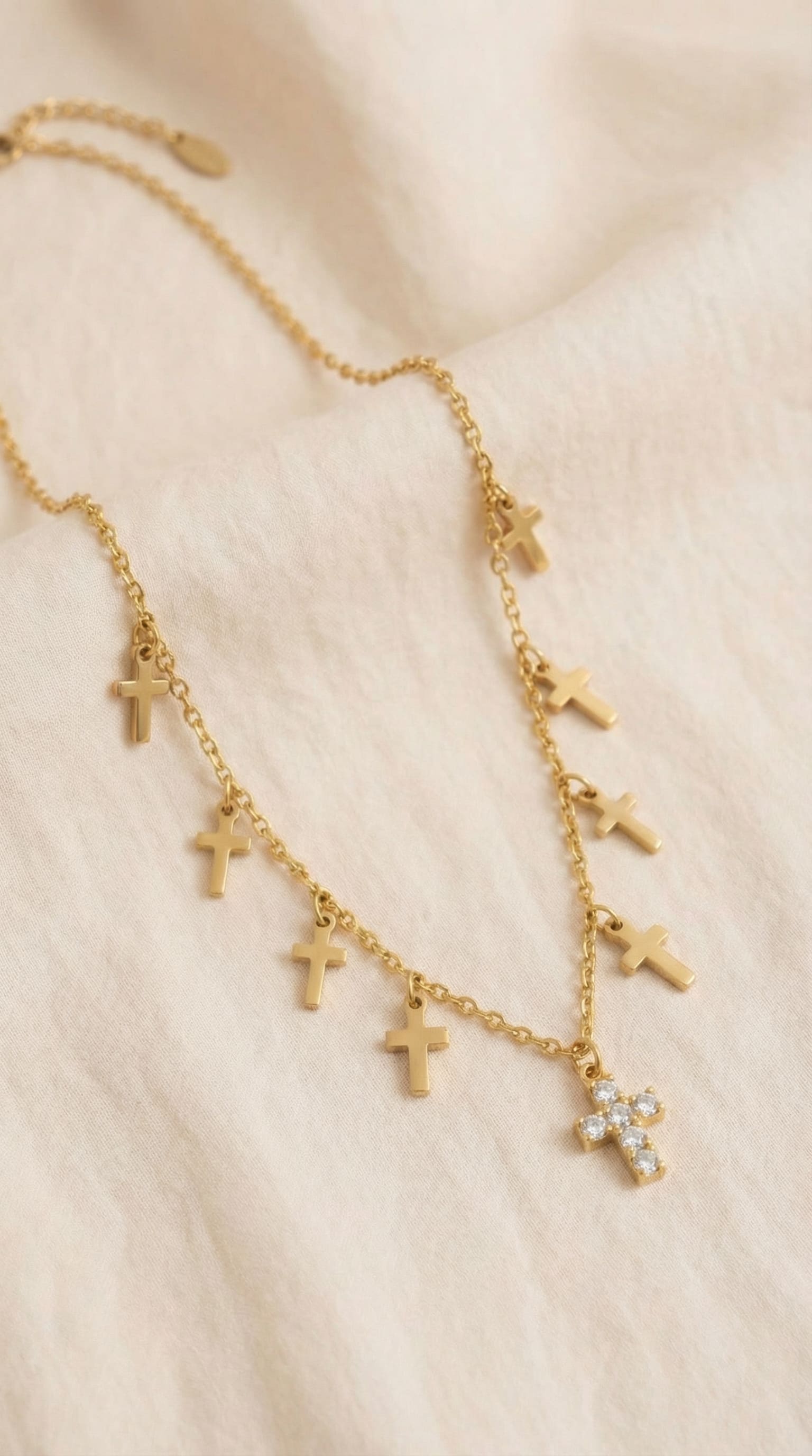 Mehrere Kreuz Halskette feine Kette