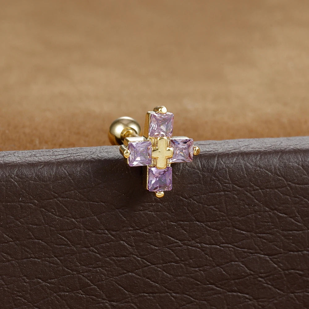 Kreuz-Ohrringe mit Strass