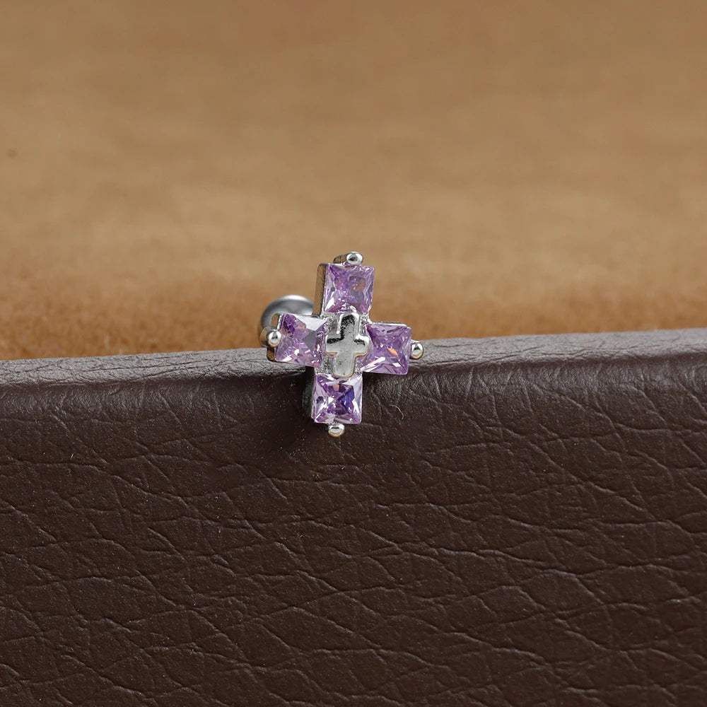 Kreuz-Ohrringe mit Strass
