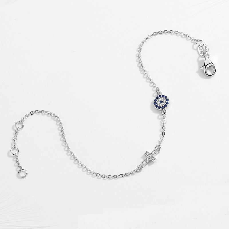 Armband mit Kreuz und Nazar-Amulett (Böser Blick)