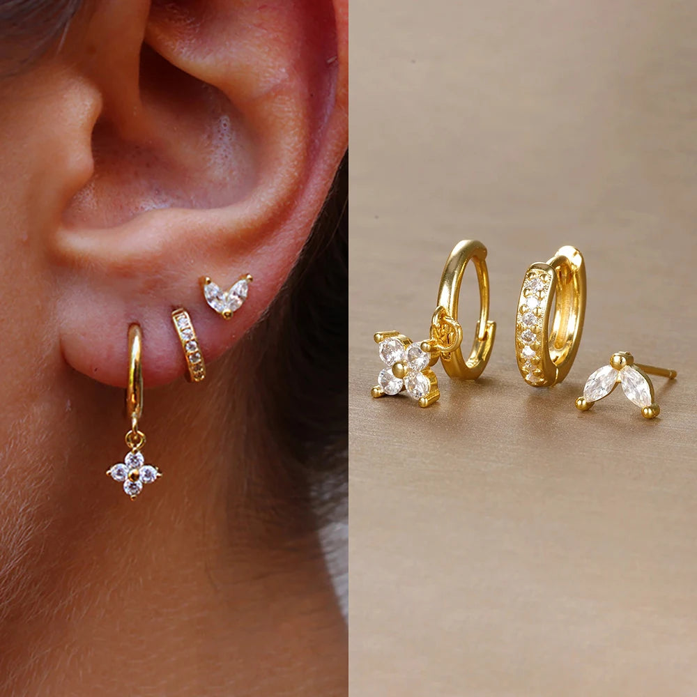 Elegante Ohrstecker und Creolen mit Zirkonia