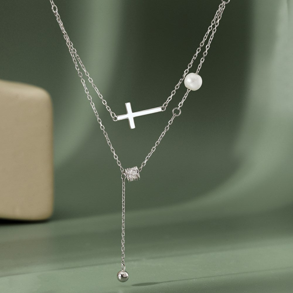 Damen-Kreuz-Halskette aus Silber