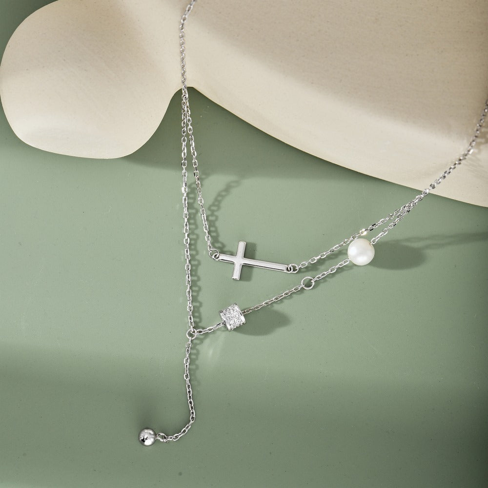 Damen-Kreuz-Halskette aus Silber