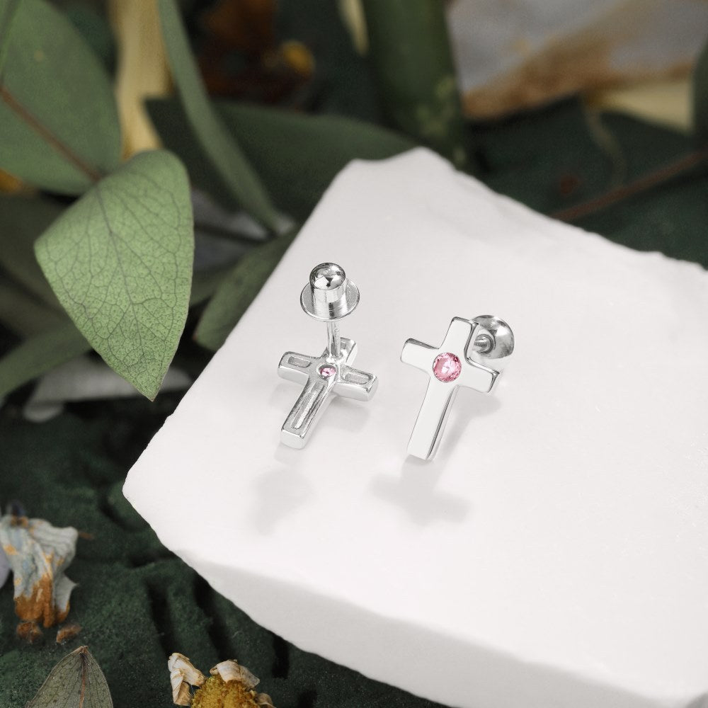 Boucles d'Oreilles Strass Rose