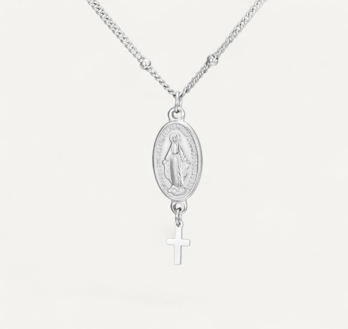 Halskette Wunderbare Medaille & Zartes Kreuz