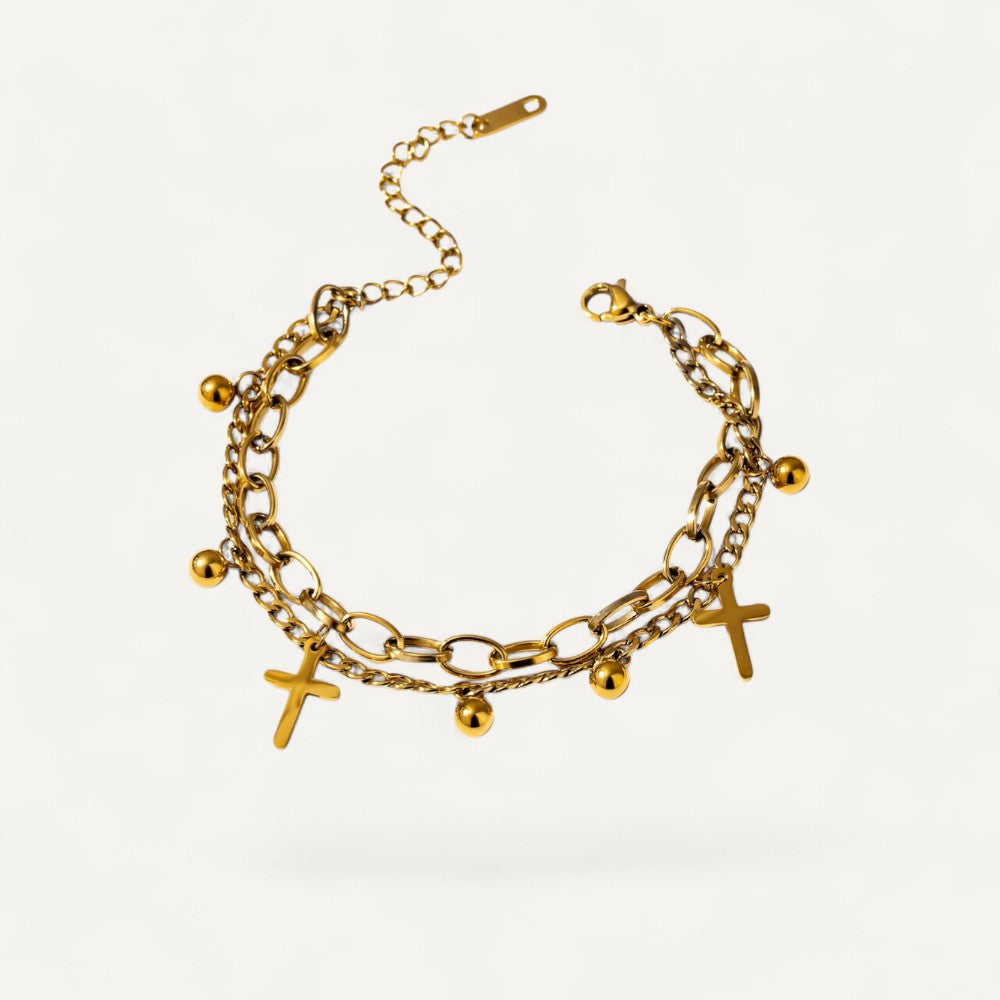 Armband mit Kreuz Anhängern und Gliederkette