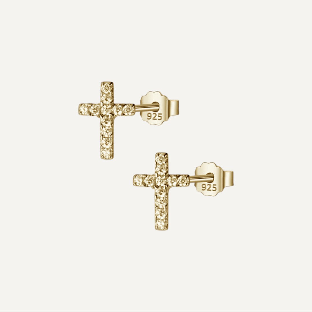 Strass-Kreuz-Ohrringe
