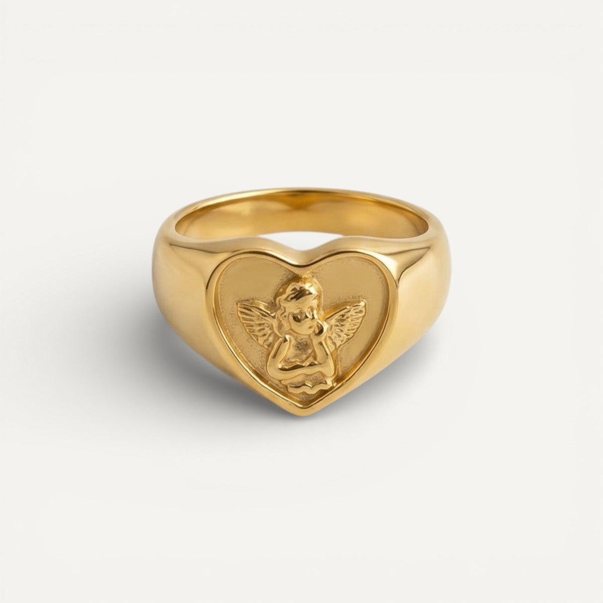Kreuz Ring Schutzengel Herz