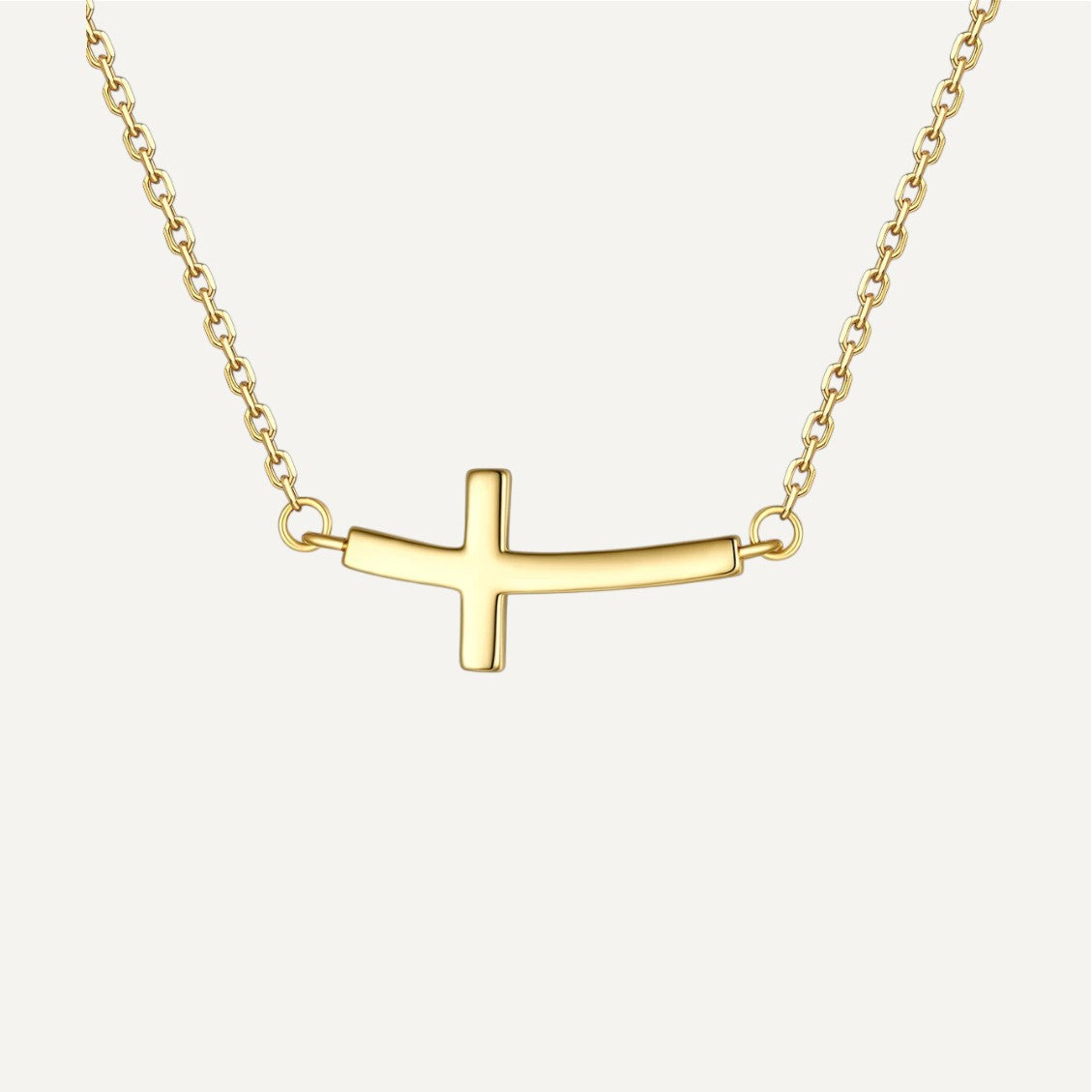 Schlichte Halskette mit geschwungenem Kreuz