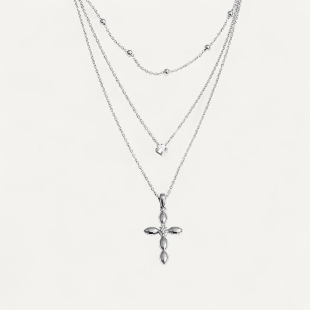 Mehrreihige Kreuz Halskette elegant
