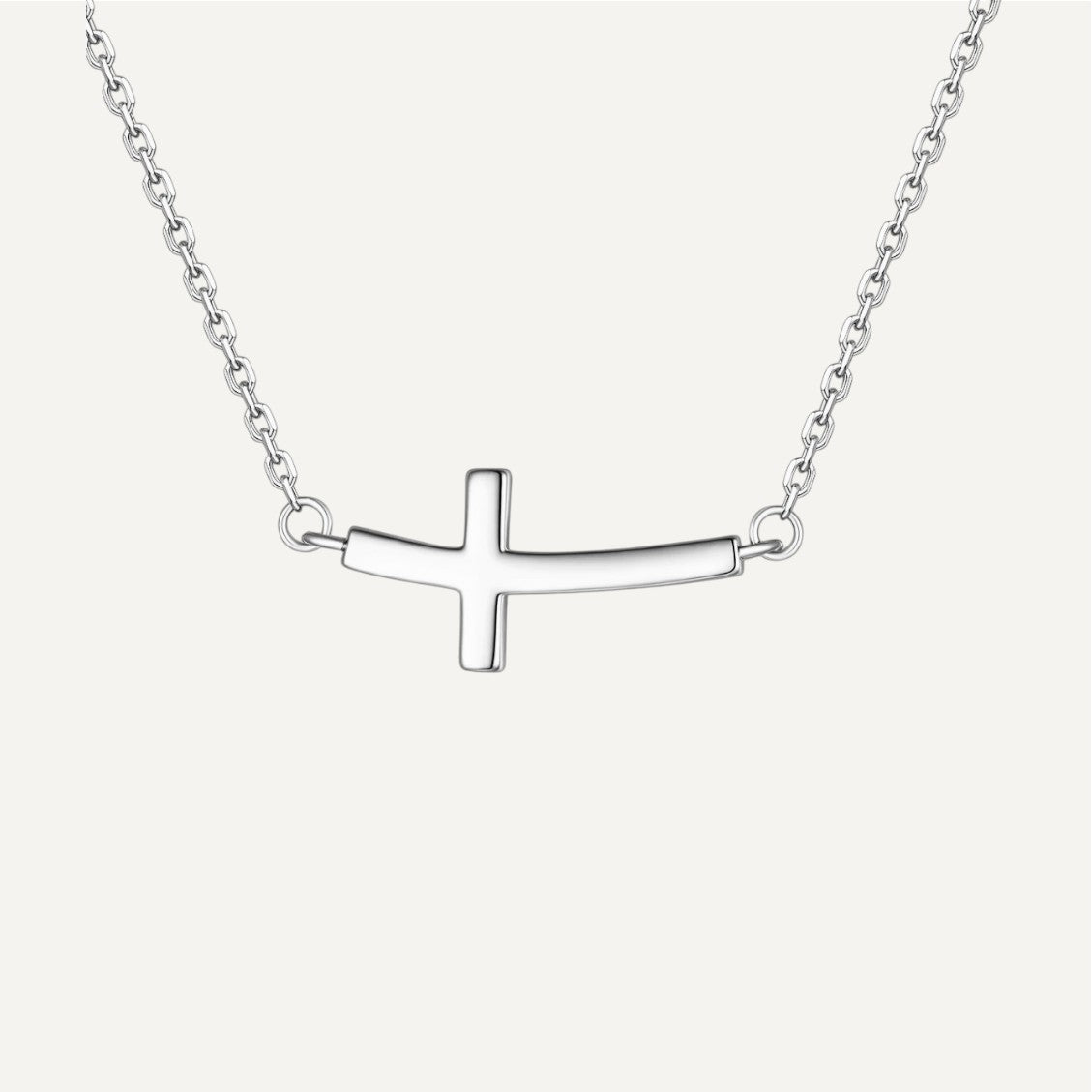 Schlichte Halskette mit geschwungenem Kreuz