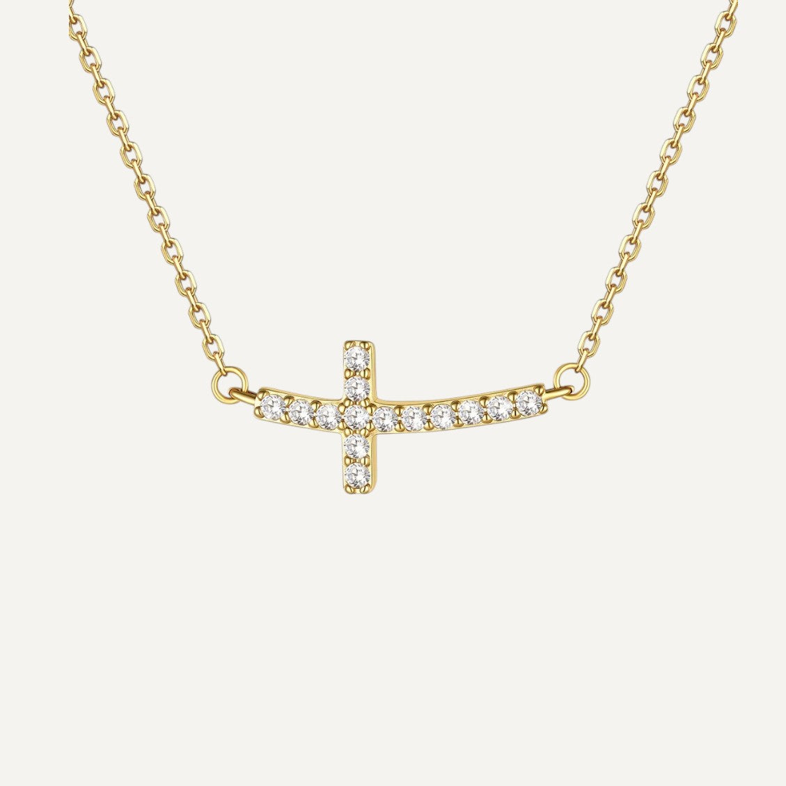 Halskette mit geschwungenem Kreuz