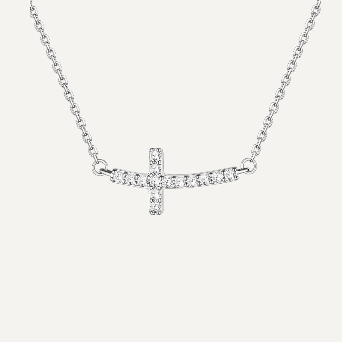 Halskette mit geschwungenem Kreuz
