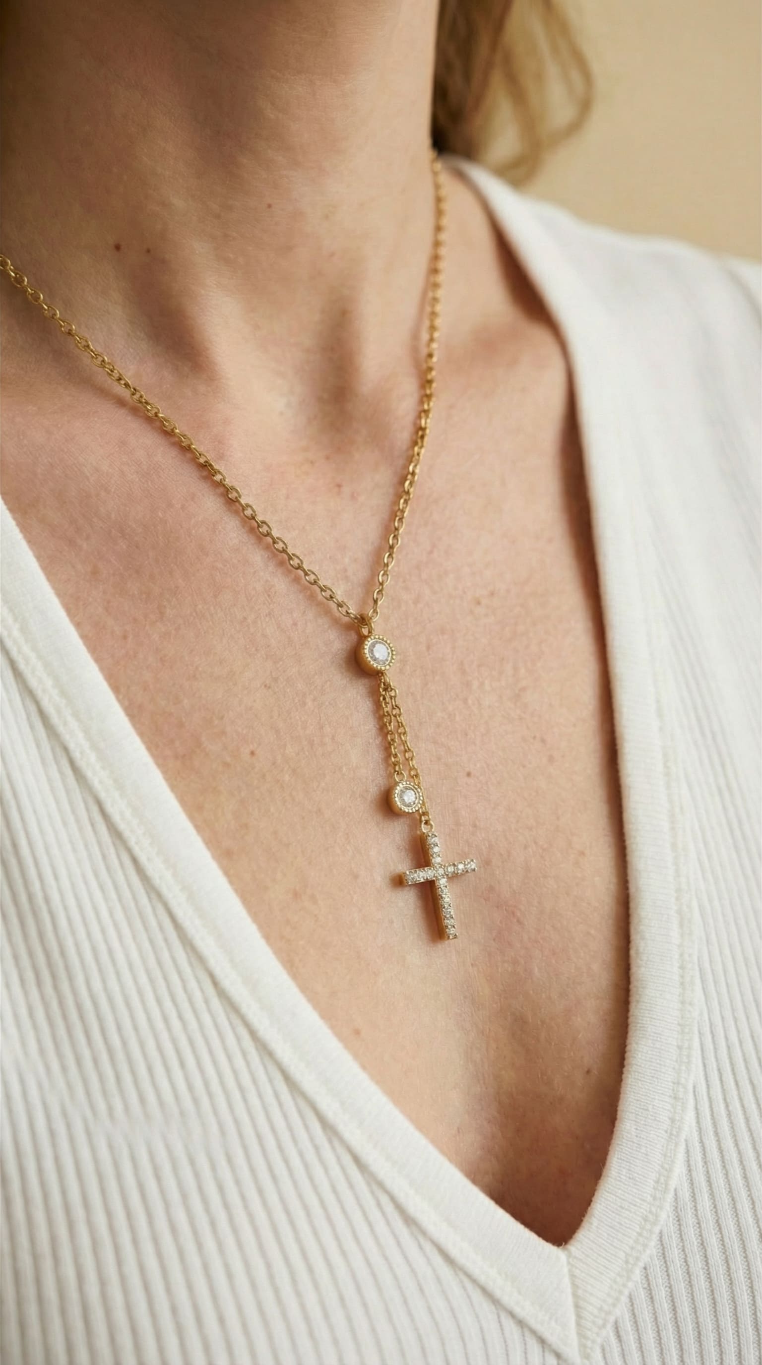 Kreuz Halskette Y Design elegant